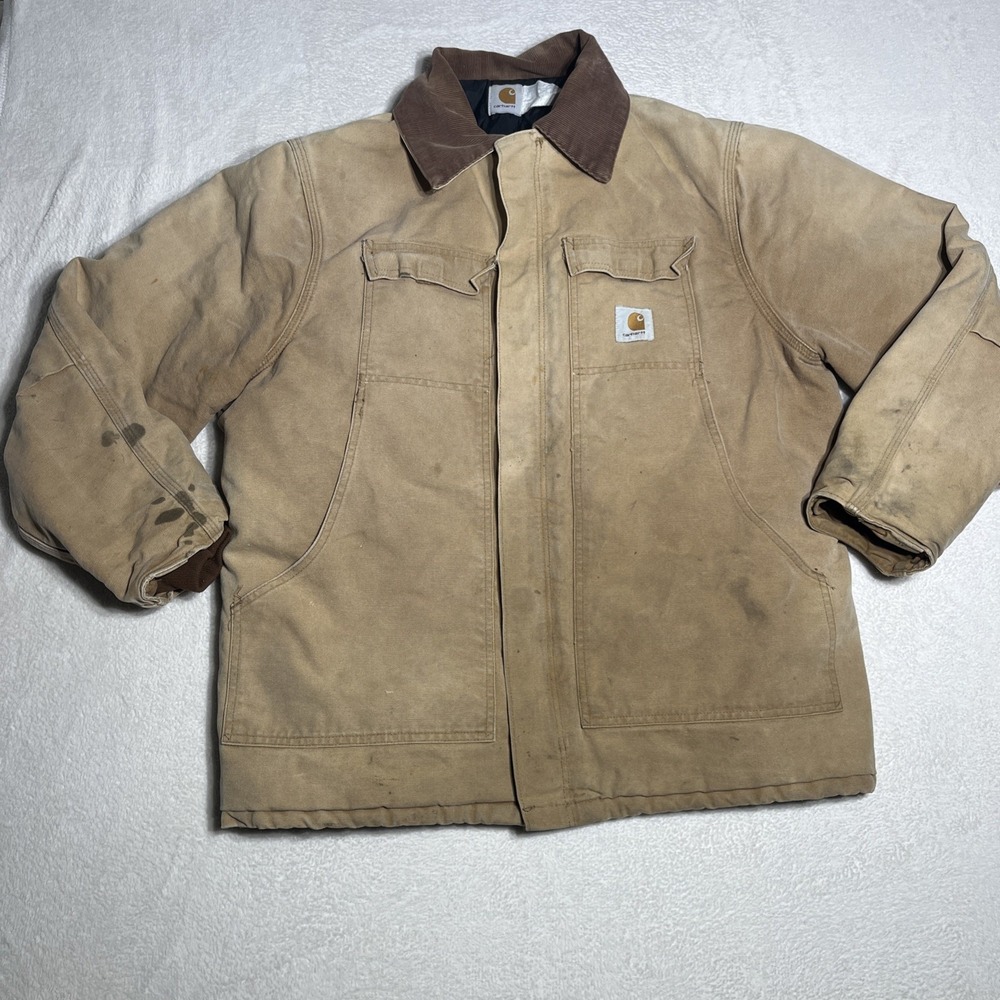 Carhartt Jacket Mens 48 Regular Brown C03 BRN Full‎ Zip Quilted Canvas  RN 4806